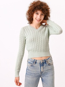 021 Autumn Pullover Girls' Jacquard Knitted Long sleeve tops women's sweaters