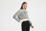 The new crew neck long sleeve slim ladies pullover sustainable quality stripe knit fashion christmas