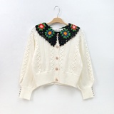 Fast Delivery Designer Plus Size Women Long Handmade Crochet Long Cardigan Crop Sweater