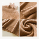 Customize Women Spring Plain Knit Long Sleeve Turtleneck 100% Cashmere Sweater